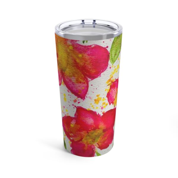 Watercolor Red Flowers Tumbler 20oz