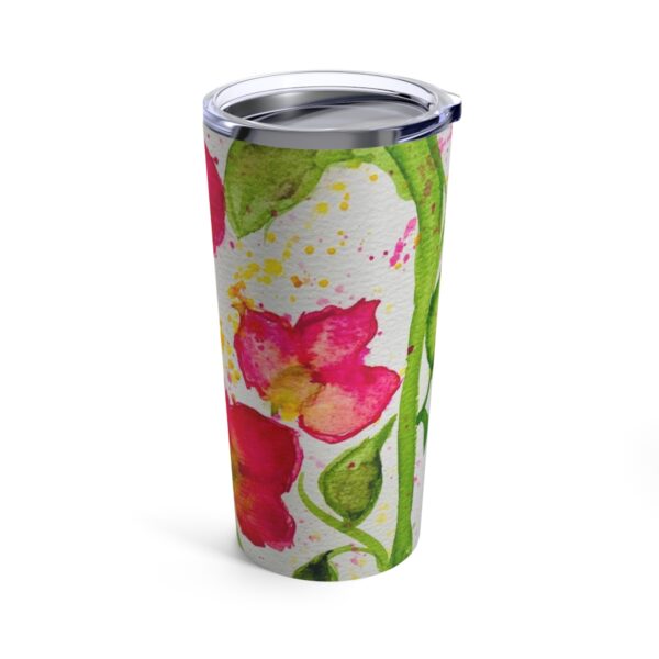 Watercolor Red Flowers Tumbler 20oz - Image 4